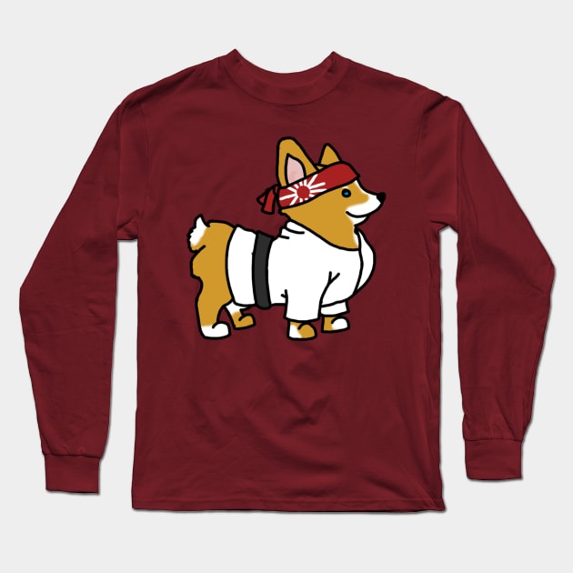 Karate Corgi Long Sleeve T-Shirt by EricHoRaw